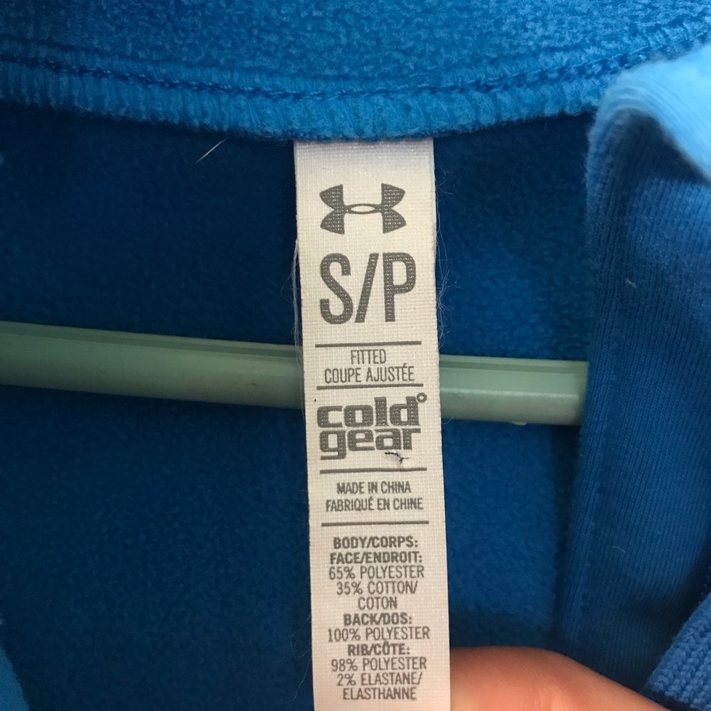Sz S Under Armour Blue Coldgear Zip Up Hoodie - Picture 5 of 5